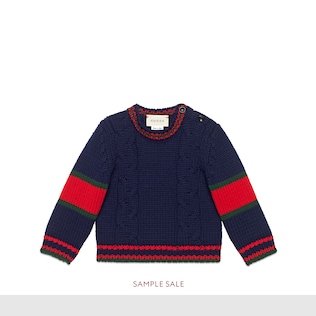 Baby cable knit wool sweater
