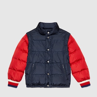 Veste pour enfant en nylon avec logo Gucci