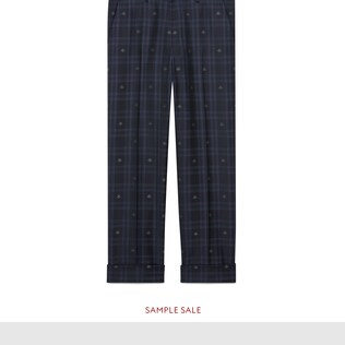 Pantalón de Sastrería a Cuadros con Abejas