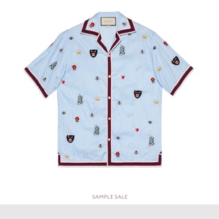 Camisa Bowling de Algodón Bordada