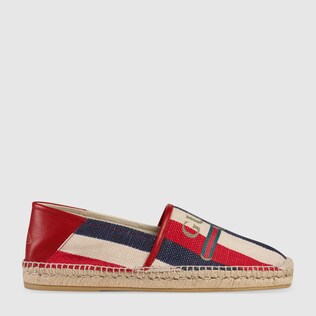 Gucci logo Sylvie canvas espadrille