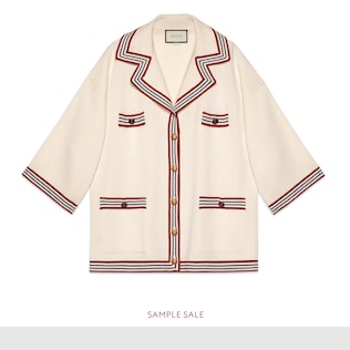 Cardigan in cotone e seta a righe
