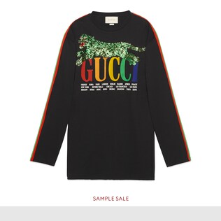 Übergroßer T-Shirt mit Gucci Cities und Tiger