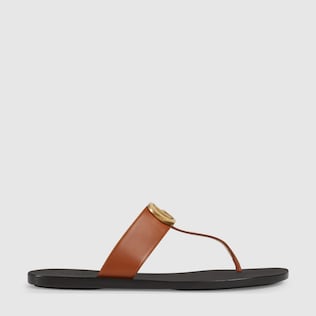 Infradito in pelle con Doppia G