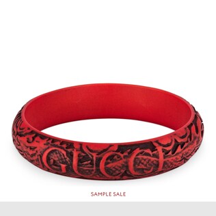 Gucci Armreif aus Harz mit Blättern und Schlangen