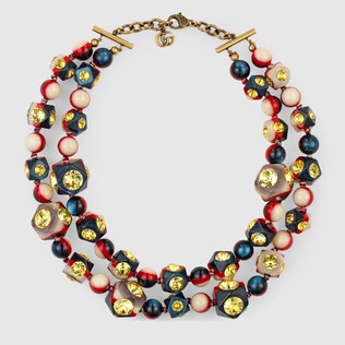 Vintage Web necklace with crystals