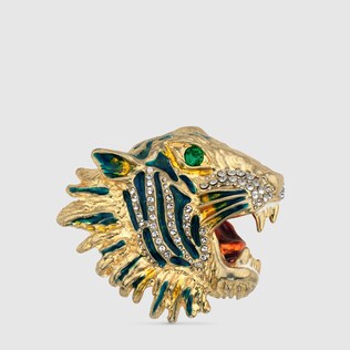 Metal tiger head brooch