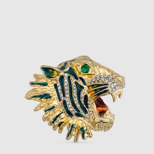 Spilla testa di tigre in metallo
