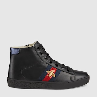 Zapatilla Deportiva Infantil de Piel de Caña Alta