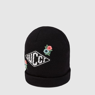 Bonnet pour enfant en laine à motif Gucci Game