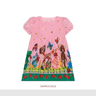 Robe pour bébé en soie à imprimé animaux