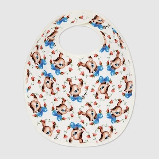 Bavoir pour bébé en coton à imprimé faons