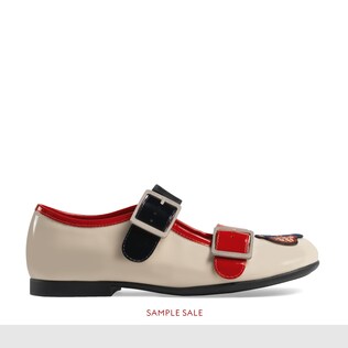 Ballerines pour enfant en cuir verni avec abeille