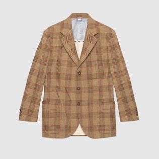 Check wool jacket