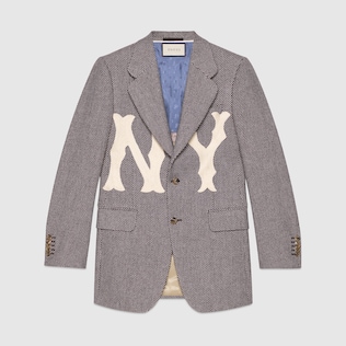 Jacke aus Wolle mit NY-Yankees-Patch