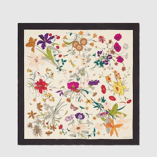 Tuch aus Seide mit Flora Gothic-Print