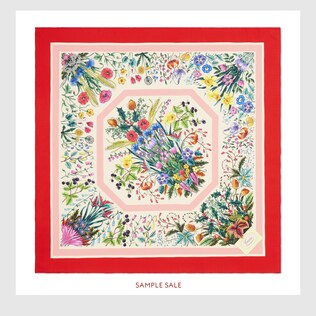 Pañuelo de Seda con Estampado Floral