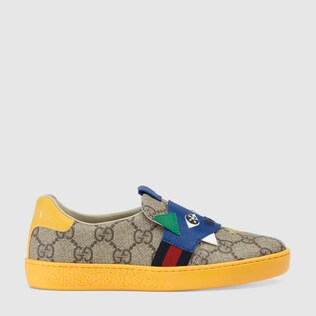 Kinder Sneaker aus GG Supreme mit Dinosaurier-Detail