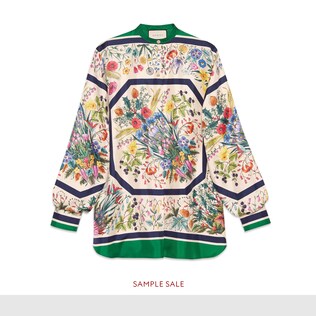 Camisa de Seda con Estampado Floral