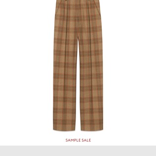 Pantalon en laine à carreaux