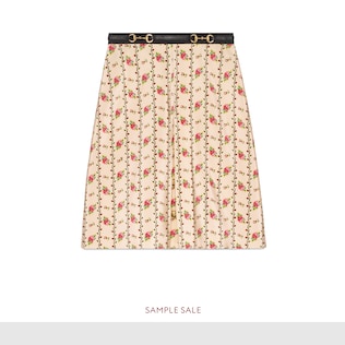 Rock aus Seide mit Rosen-Print