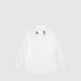 Camisa Infantil de Popelina Bordada