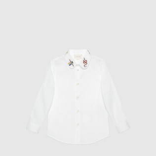 Children's embroidered poplin shirt