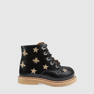 Bottes lacées pour tout-petit à imprimé abeilles et étoiles
