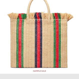 Straw large top handle tote
