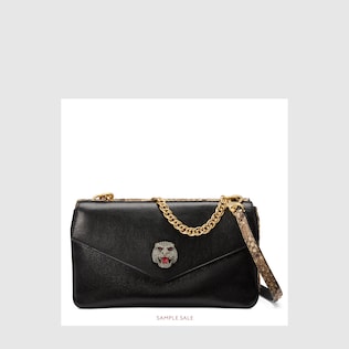 Bolso de Hombro Doble Mediano de Pitón
