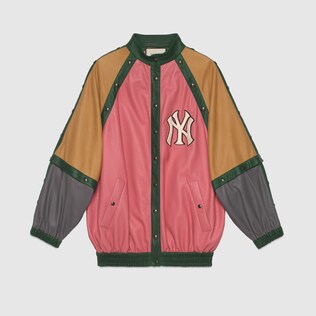 Bomberjacke aus mehrfarbigem Leder
