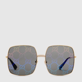Lunettes de soleil rectangulaires en métal