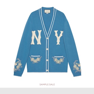 Wool cardigan with NY Yankees™ patch