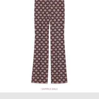 Pantalone in lana con motivo GG diamanti