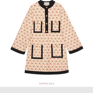 Vestido de Punto de Viscosa con Estampado de Rosa