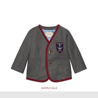 Baby wool coat with crest