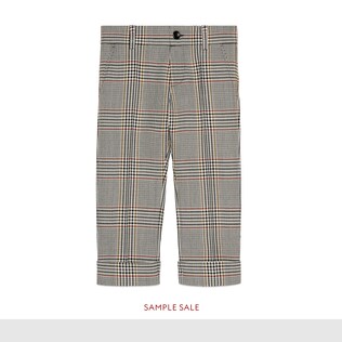 Pantalone in lana rétro con motivo scozzese
