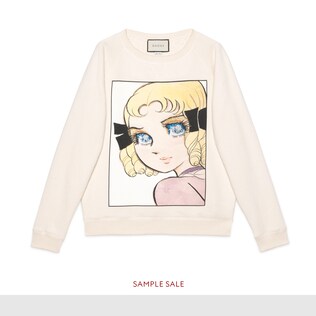 Cotton sweatshirt with manga print
