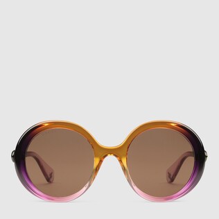 Round-frame acetate sunglasses