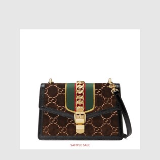 Sylvie GG velvet small shoulder bag