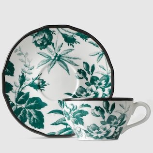 Tasse à thé et soucoupe motif Herbarium, 2 pièces