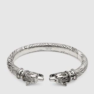 Pulsera Anger Forest de Plata con Cabeza de Lobo