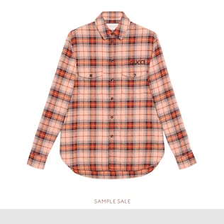 Camisa de Algodón a Cuadros con Parche Paramount