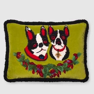 Coussin avec broderie Bosco et Orso