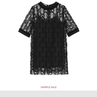 GG leather macramé dress