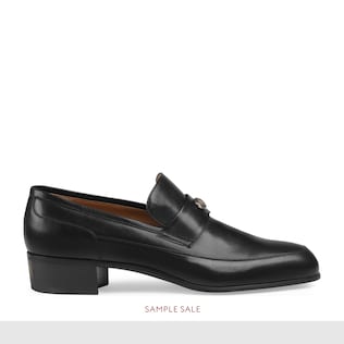 Leather loafer with Gucci Team motif