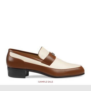 Mocassino in pelle con motivo Gucci Team