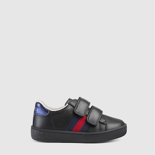 Sneaker aus Leder mit Webstreifen
