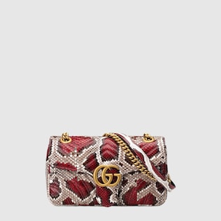 GG Marmont small python shoulder bag