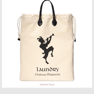 Drawstring tote with Chateau Marmont print